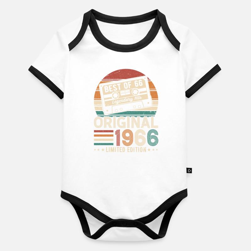 Légendes de 1966 Body Bébé bio contrasté manches courtes