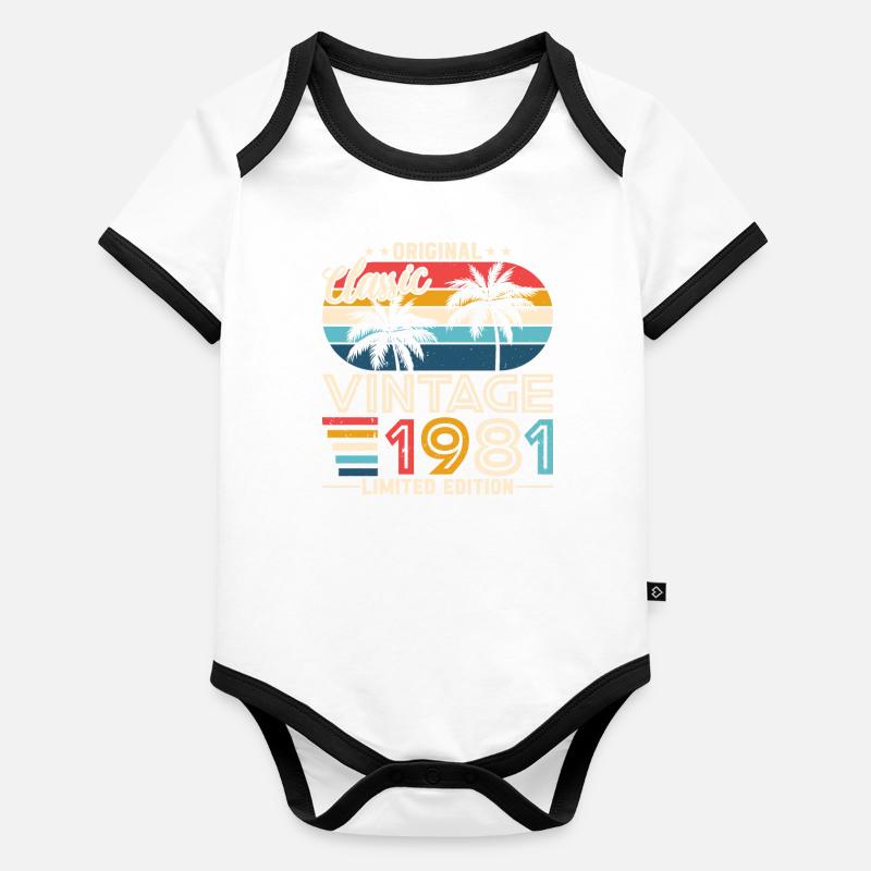 Légende vintage 1981 Body Bébé bio contrasté manches courtes