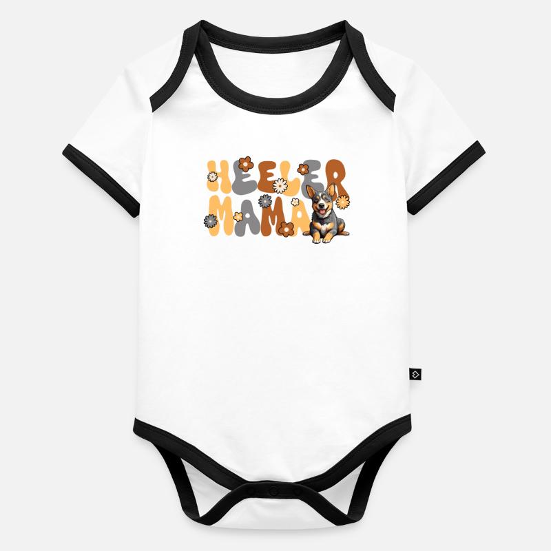 Australian Cattle Hund Groovy Heeler Mama Baby Bio-Kurzarm-Kontrastbody