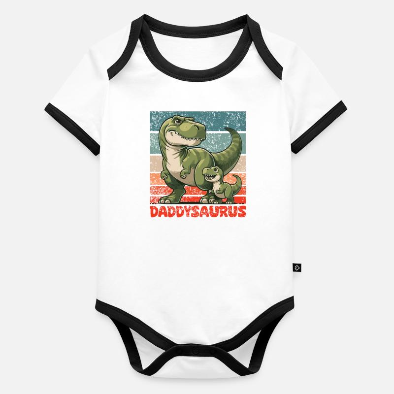 Daddysaurus Vatertag bester Daddy T-Rex Baby Bio-Kurzarm-Kontrastbody