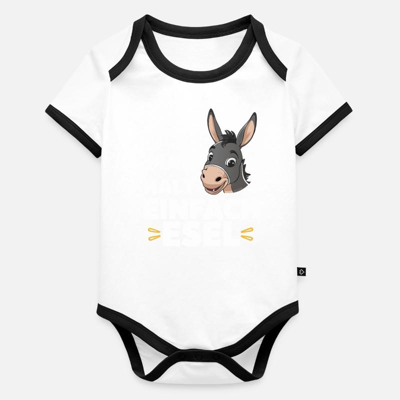 Esel Eselchen Maultier Muli Baby Bio-Kurzarm-Kontrastbody