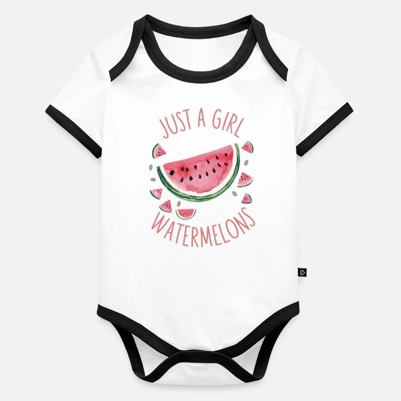 Pastèque, melon, fruit Body Bébé bio contrasté manches courtes