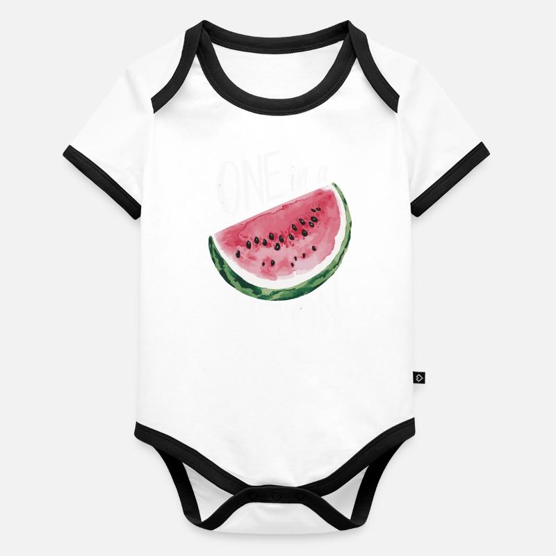 Pastèque, melon, fruit Body Bébé bio contrasté manches courtes