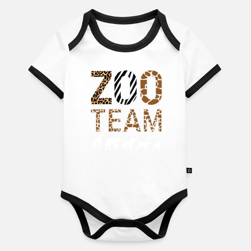 Zoo Animals Zookeeper Organic Baby Contrasting Bodysuit
