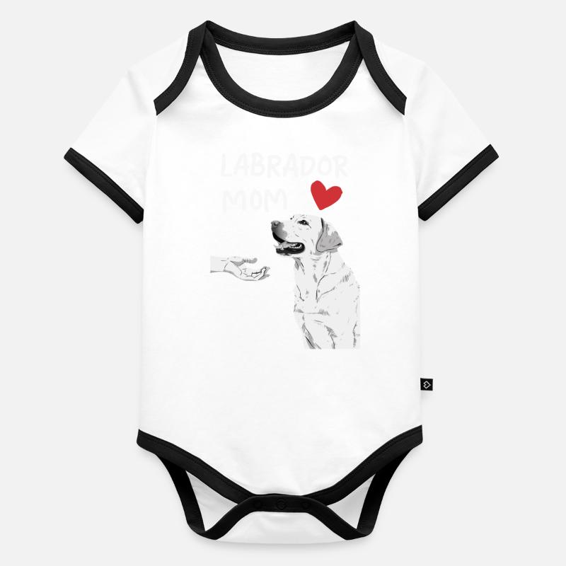 Labrador Hund Baby Bio-Kurzarm-Kontrastbody