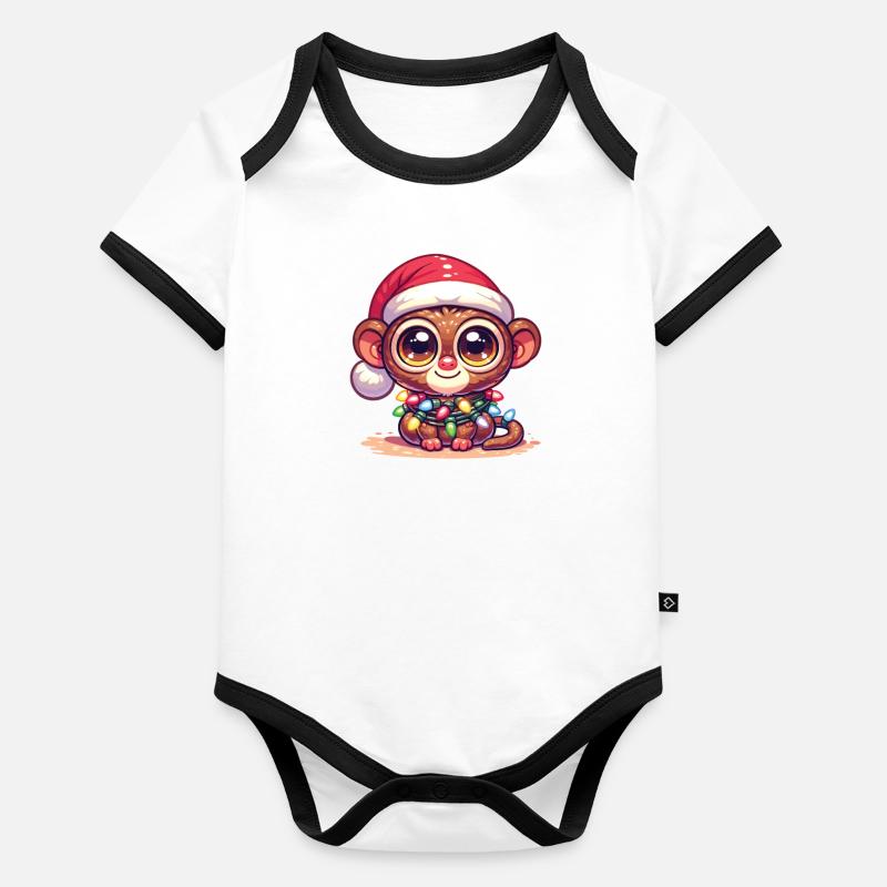 Fées de Noël Tarsier Body Bébé bio contrasté manches courtes