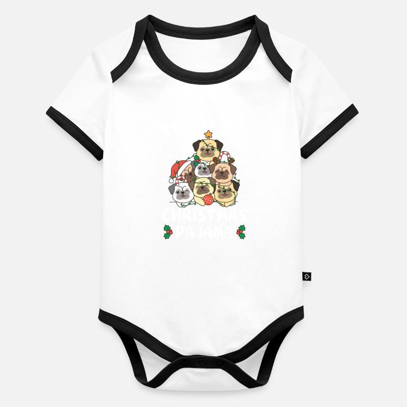 Pyjama de Noël Carlin Body Bébé bio contrasté manches courtes