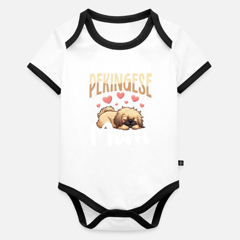 Pekingese World's best Pekingese Mom Baby Bio-Kurzarm-Kontrastbody