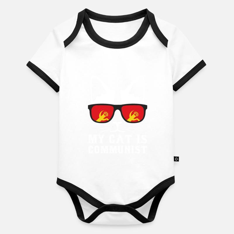 My Cat Is A Communist Organic Baby Contrasting Bodysuit