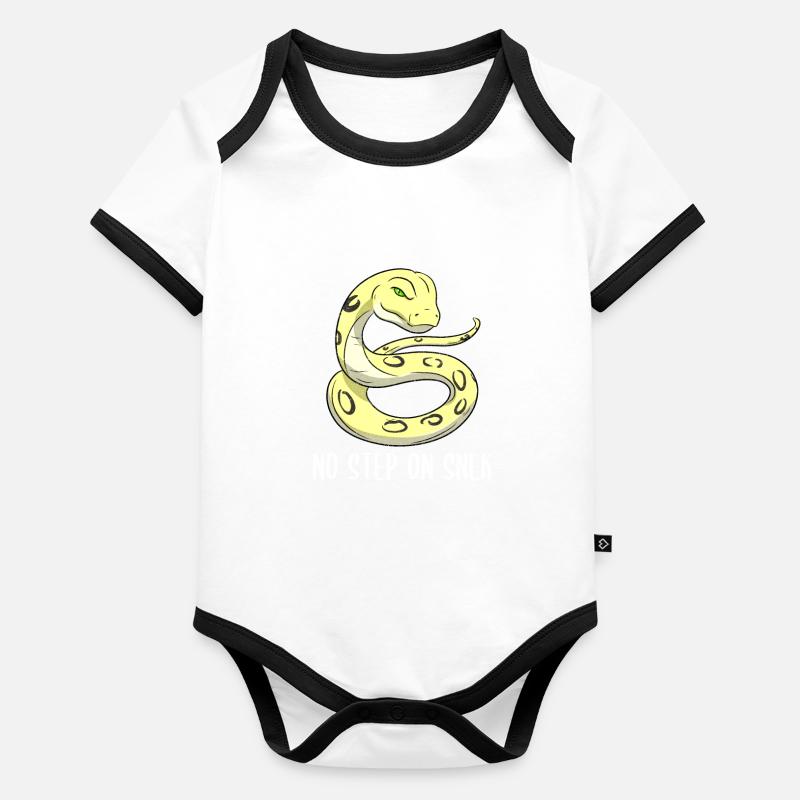 No Step On Snek Schlange Baby Bio-Kurzarm-Kontrastbody