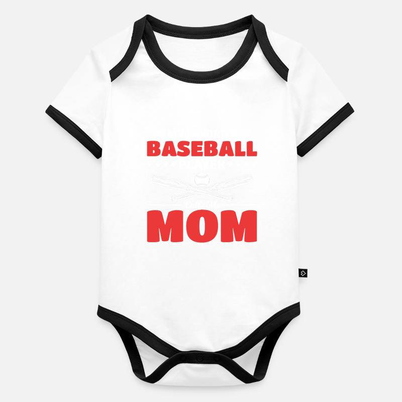 Baseball Mère Fierté Baseball Maman Body Bébé bio contrasté manches courtes