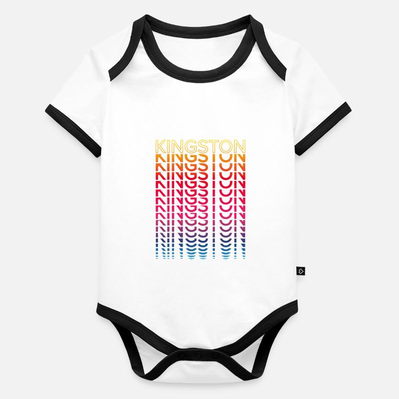Retro Nostalgic City - Rainbow Kingston Organic Baby Contrasting Bodysuit