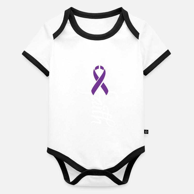 Bande de conscience de Crohn Body Bébé bio contrasté manches courtes
