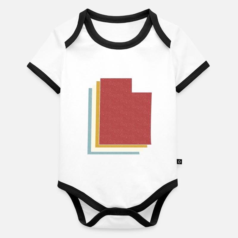 U.S. State - Vintage Map Utah Organic Baby Contrasting Bodysuit