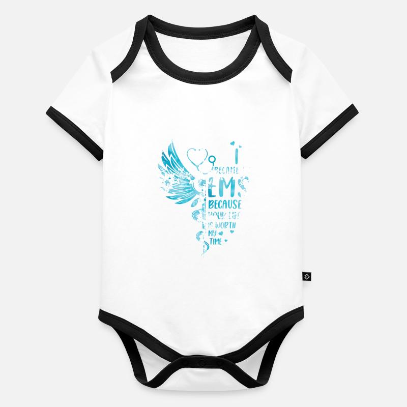 Life is worth it - EMS Organic Baby Contrasting Bodysuit