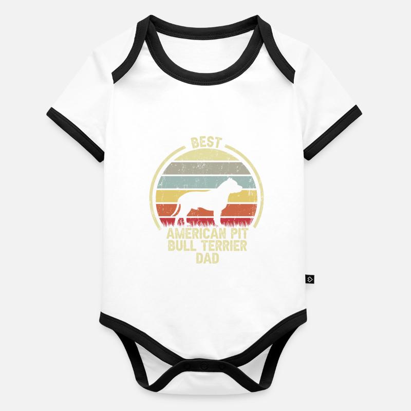 Best Dog Dad - Pit Bull Terrier Organic Baby Contrasting Bodysuit