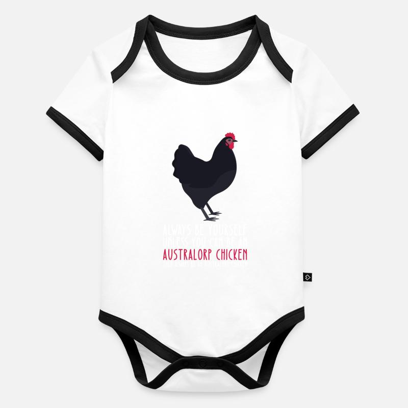 Sei Du Selbst - Australorp Chicken Baby Bio-Kurzarm-Kontrastbody