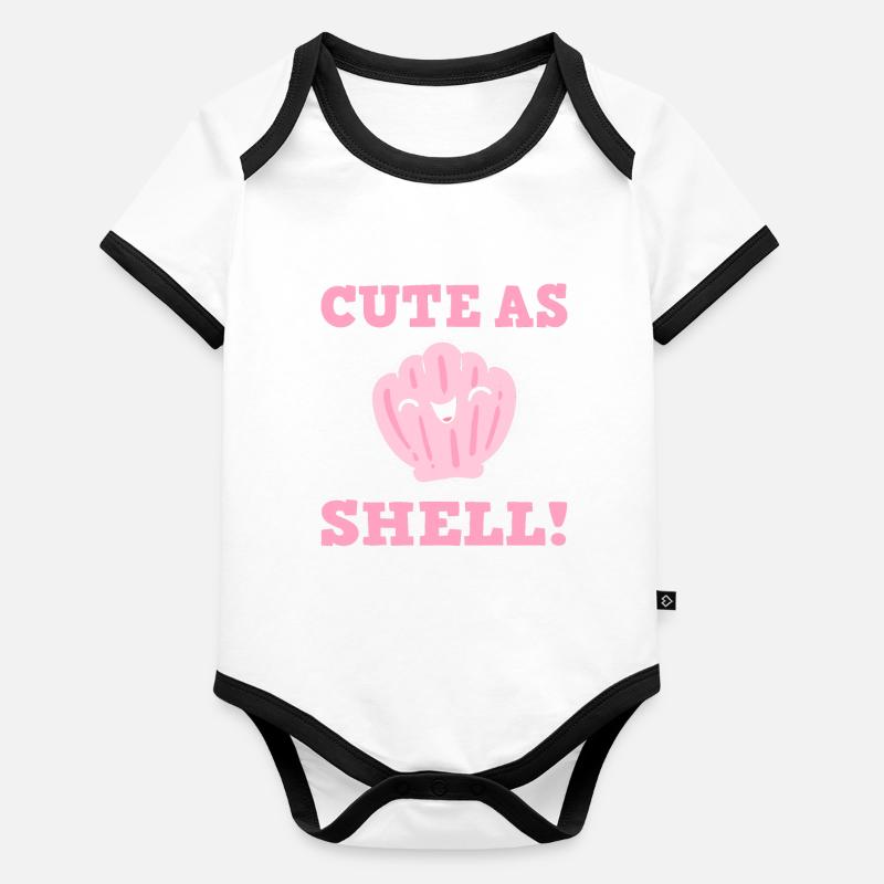 Jeu de mots Thalassophile Body Bébé bio contrasté manches courtes