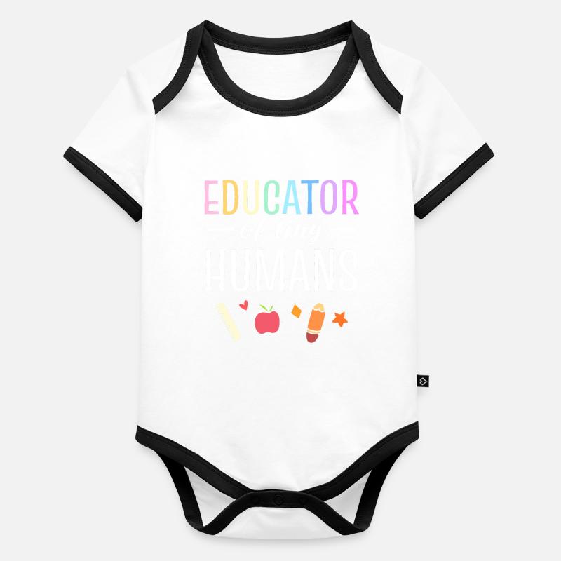 Educator Of Tiny Humans Tutor Baby Bio-Kurzarm-Kontrastbody