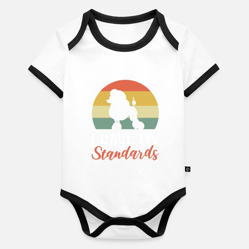 Pudelhund Tierarzt Baby Bio-Kurzarm-Kontrastbody