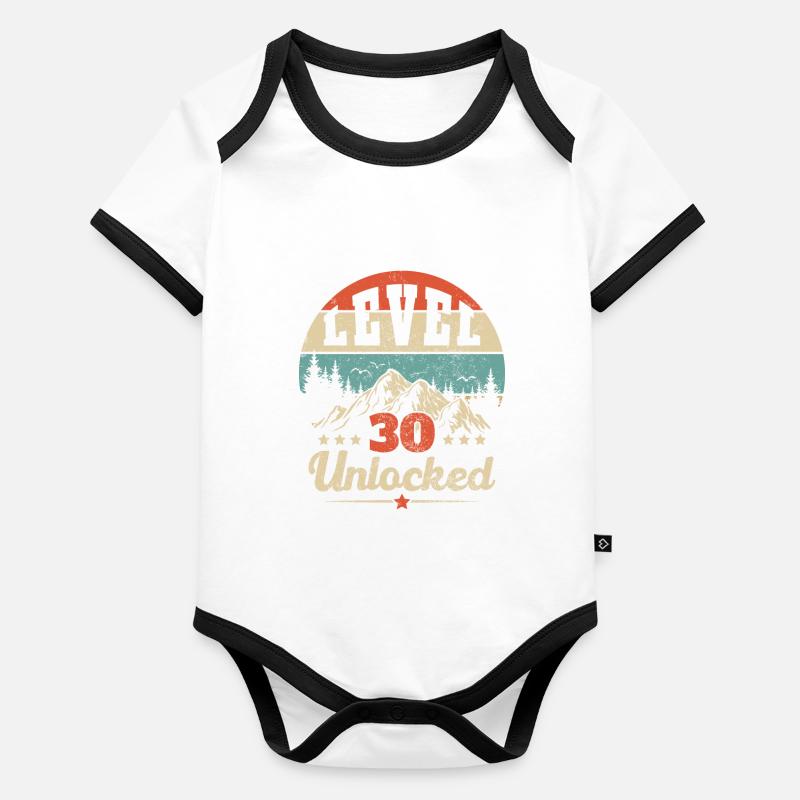 Level 30 Unlocked Organic Baby Contrasting Bodysuit