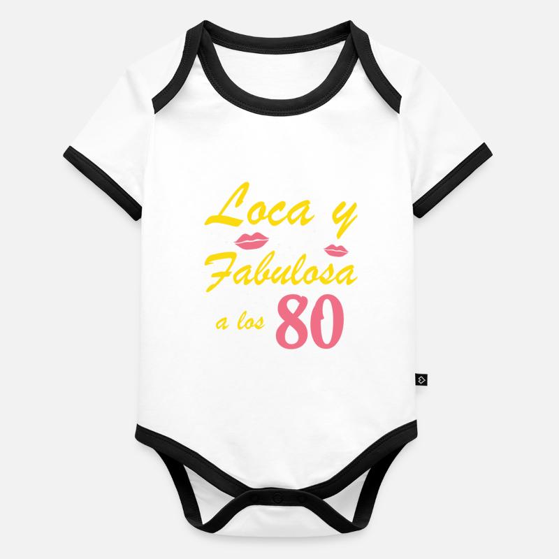 Fou et fabuleux à 80 ans Body Bébé bio contrasté manches courtes