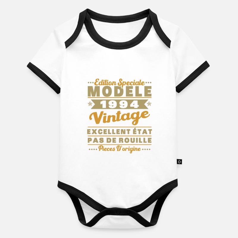 1994 Vintage Retro Geburtstagsgeschenk Baby Bio-Kurzarm-Kontrastbody
