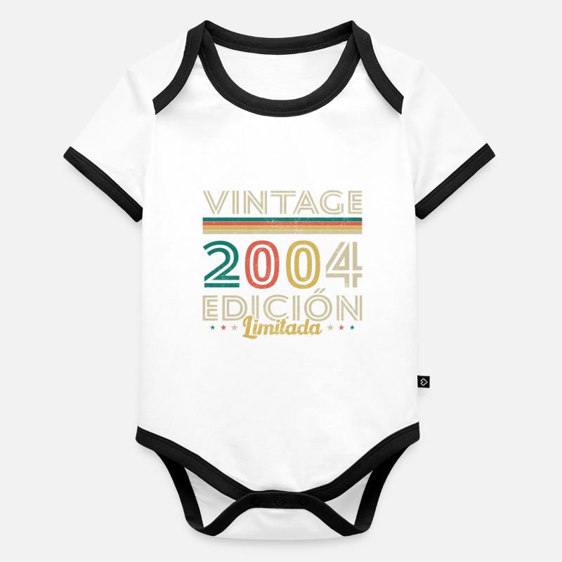 Vinatge 2004 Birthday Gift Organic Baby Contrasting Bodysuit