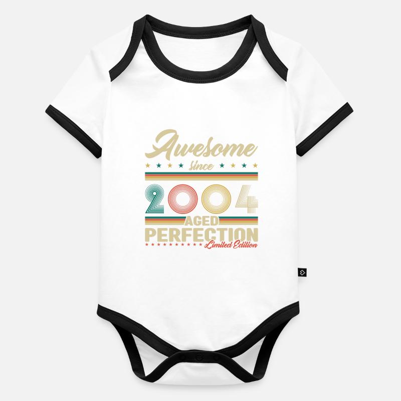 2004 Vintage Retro Birthday Gift Organic Baby Contrasting Bodysuit
