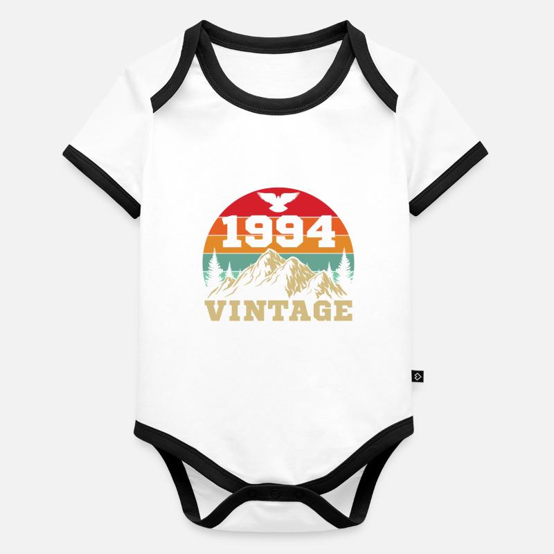1994 Vintage Retro Geburtstagsgeschenk Baby Bio-Kurzarm-Kontrastbody