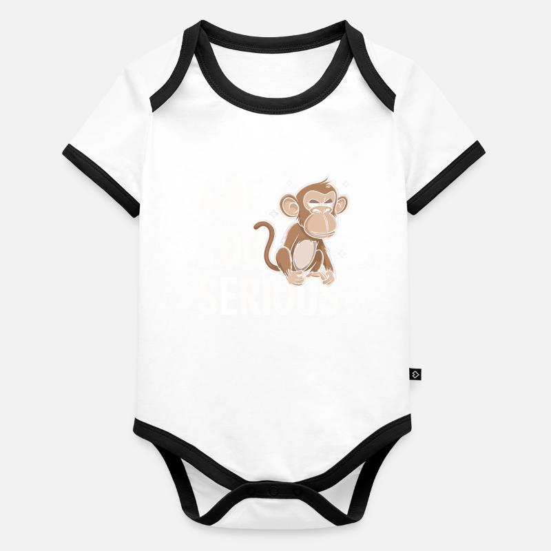 Singe Singe Animal Gorille Chimpanzé Body Bébé bio contrasté manches courtes