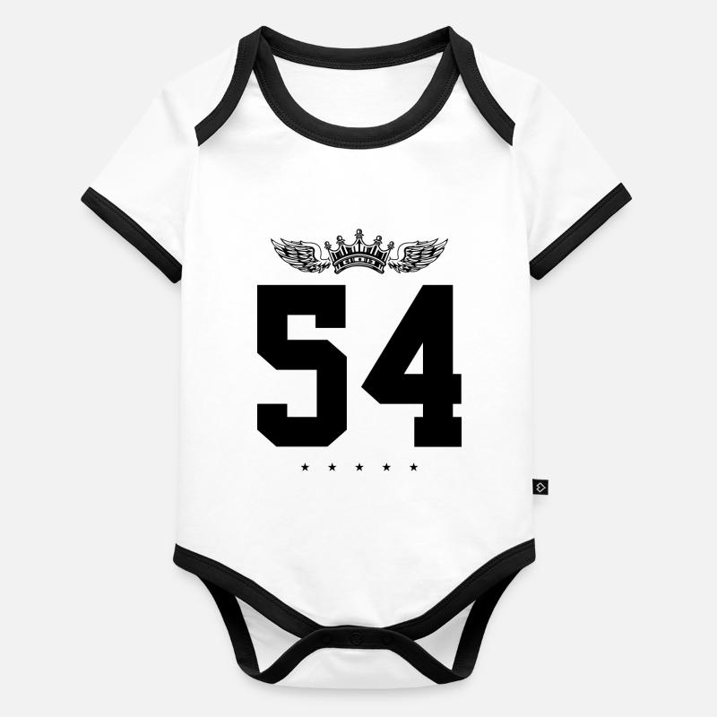 54 Couronne de numéros Body Bébé bio contrasté manches courtes