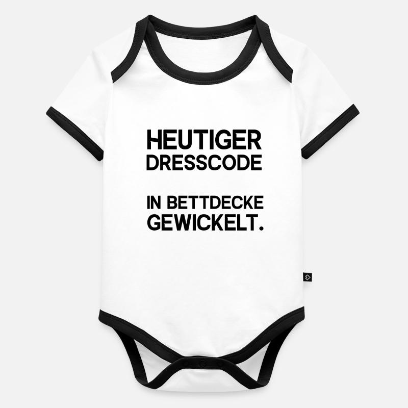 Heutiger Dresscode in Bettdecke gewickelt Baby Bio-Kurzarm-Kontrastbody