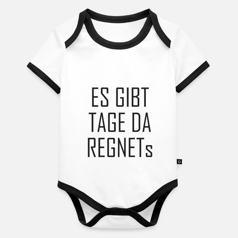 Es gibt Tage da regnets Baby Bio-Kurzarm-Kontrastbody