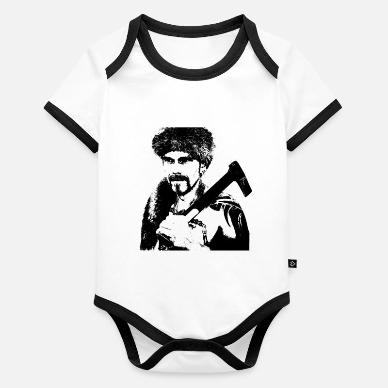 Bûcheron avec chapeau de hache et de castor Body Bébé bio contrasté manches courtes