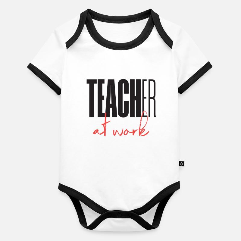 Enseignant au travail Body Bébé bio contrasté manches courtes