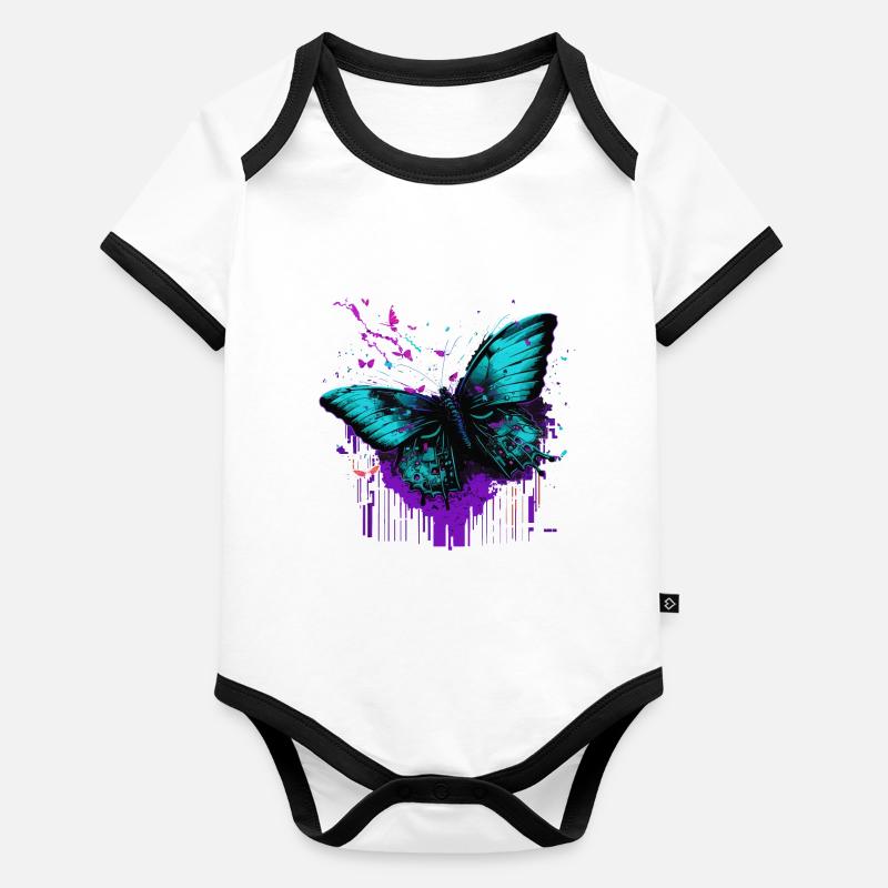 Butterfly Glowing Wings Organic Baby Contrasting Bodysuit