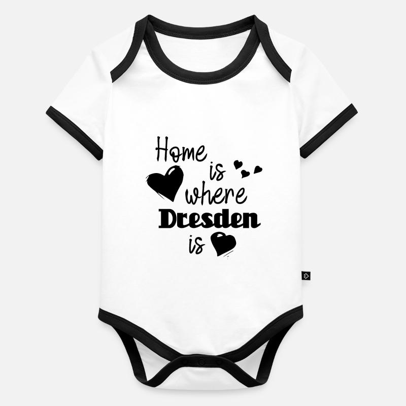Zuhause in Dresden - Home is where Dresden is Baby Bio-Kurzarm-Kontrastbody