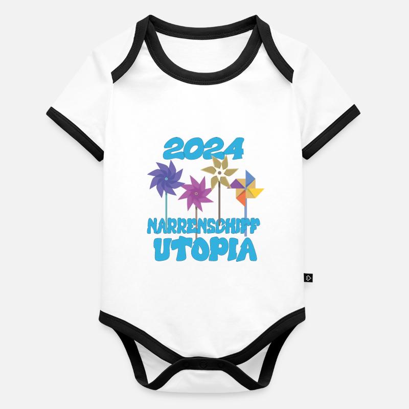 Utopia de la Nef des fous 2024 - Dates Body Bébé bio contrasté manches courtes