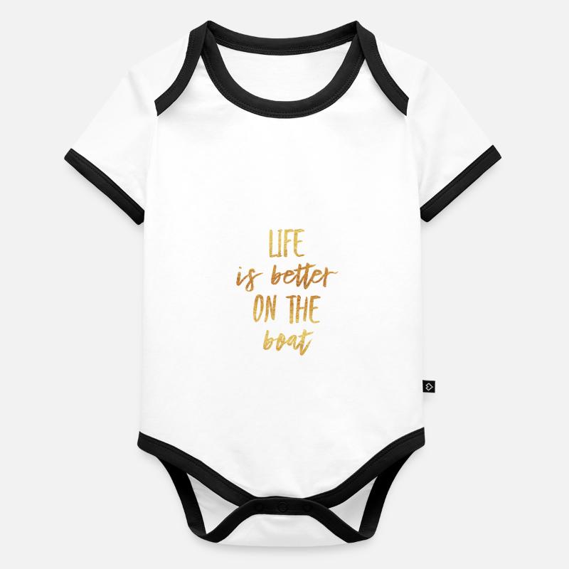 Das Leben auf dem Boot ist besser Baby Bio-Kurzarm-Kontrastbody