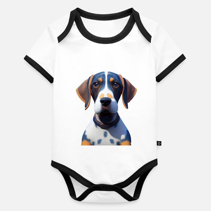 Bluetick Coonhound Dog - Bluetick Coonhound Body Bébé bio contrasté manches courtes