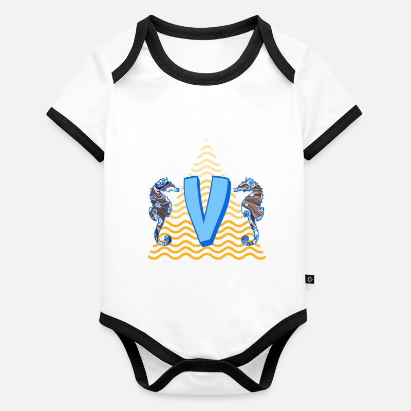 seepferdchen e 262 v Baby Bio-Kurzarm-Kontrastbody