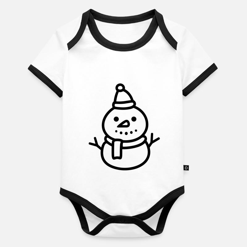 Snowman Organic Baby Contrasting Bodysuit