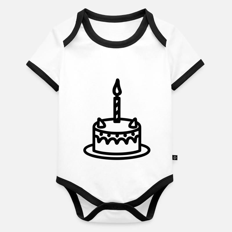 Gateau d'anniversaire Body Bébé bio contrasté manches courtes
