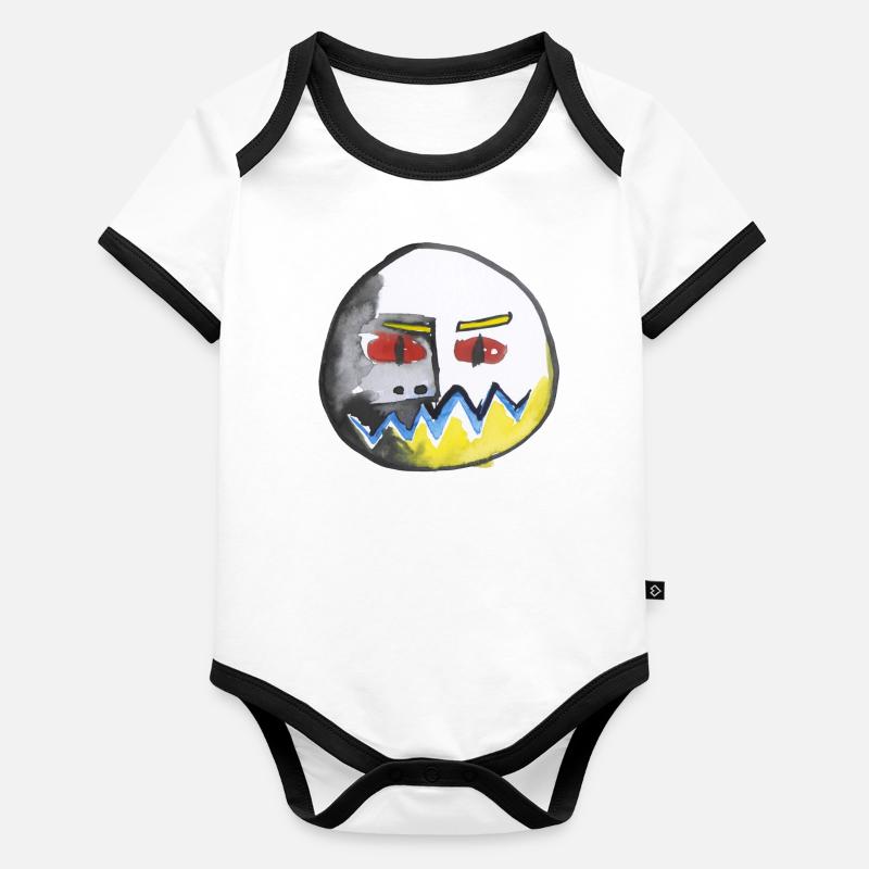 Mask Two - pancake style for hey kids Organic Baby Contrasting Bodysuit