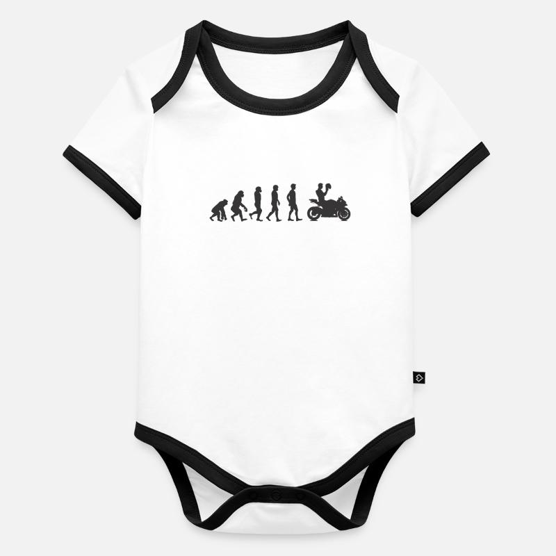 Évolution de moto cadeau d'anniversaire de Noël Body Bébé bio contrasté manches courtes