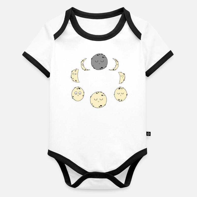 Phases lunaires Body Bébé bio contrasté manches courtes