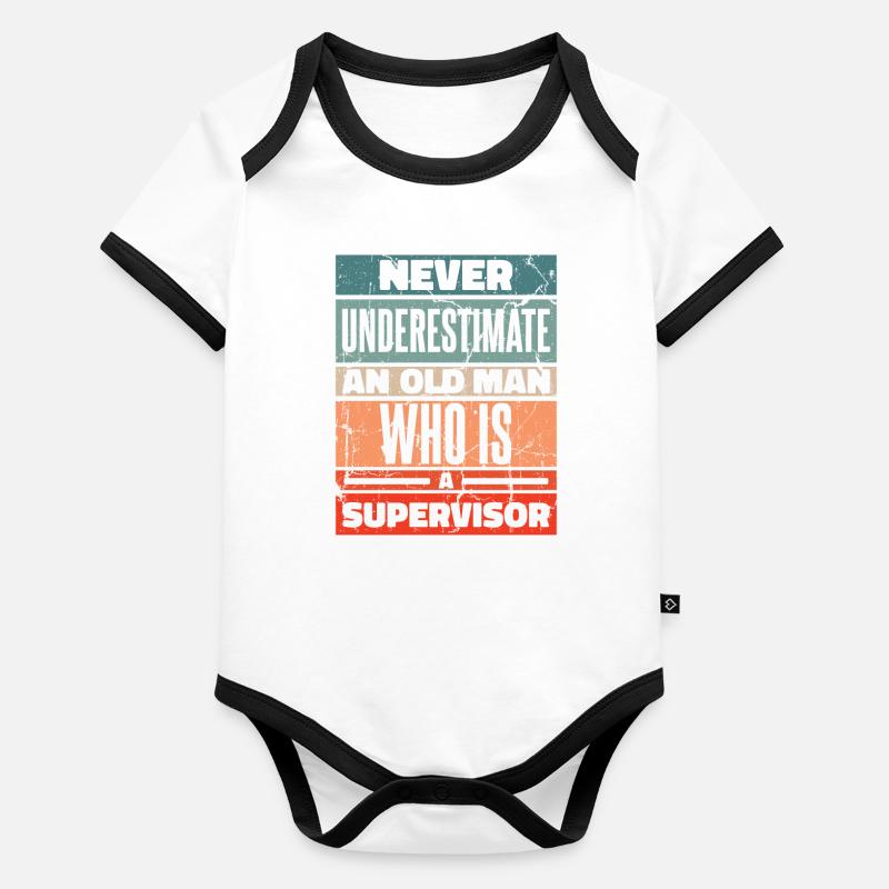 Profession de superviseur Body Bébé bio contrasté manches courtes