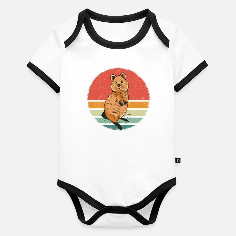 Short-tailed kangaroo quokka animal Organic Baby Contrasting Bodysuit