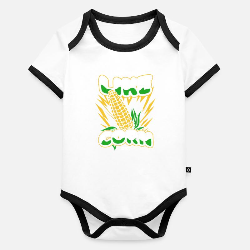 Mais Maiskolben Bauer Baby Bio-Kurzarm-Kontrastbody